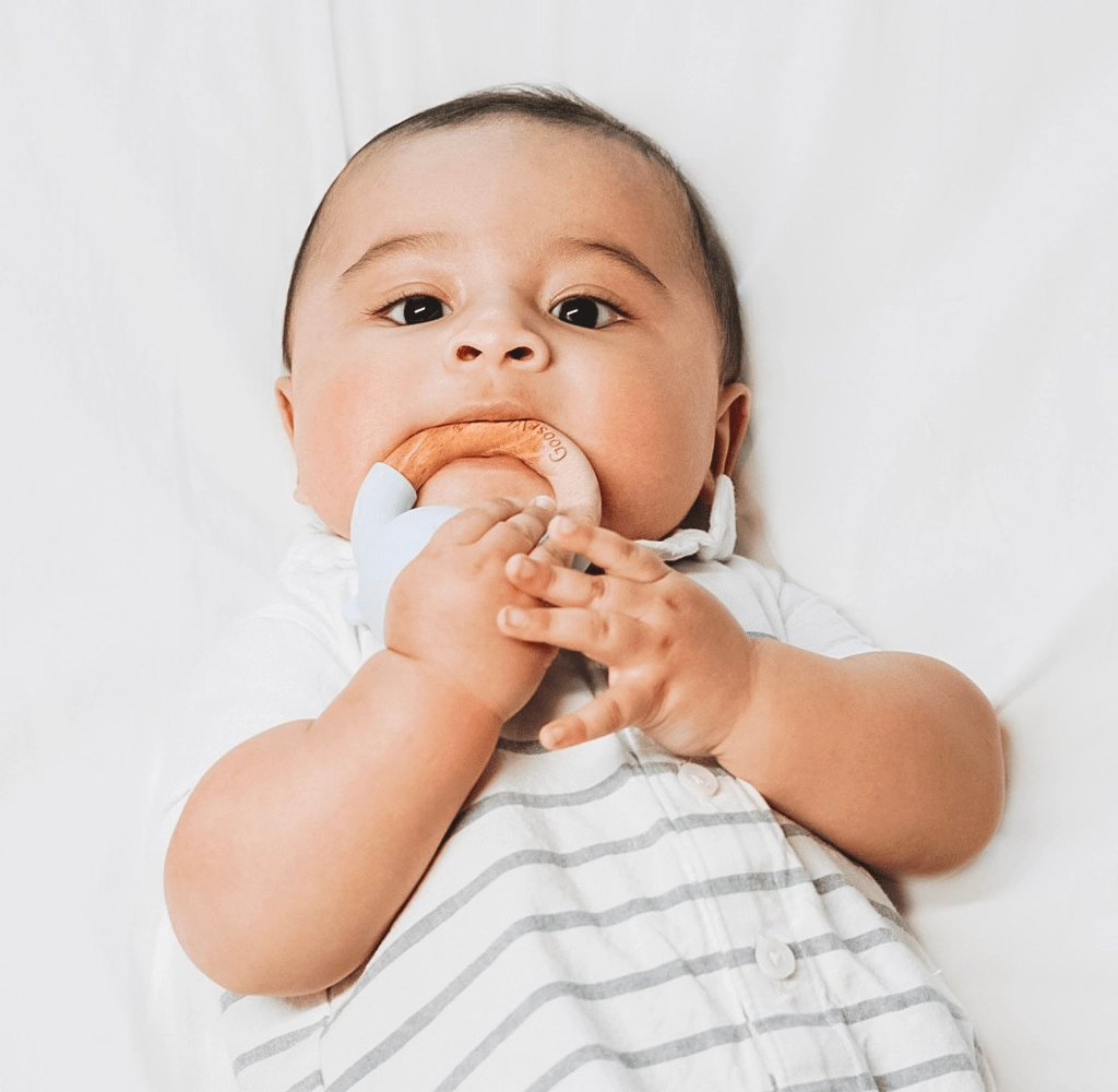 Rattle Teether Wooden   Silicone (4 Colors)