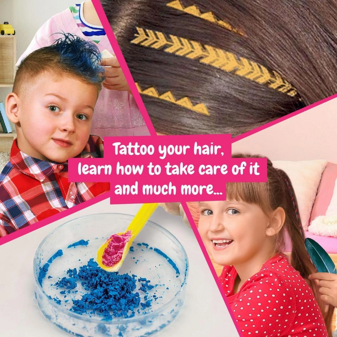 Science4you Hair Studio ,Hair Accessories Gift Set with Temporary Hair Dye for Kids
