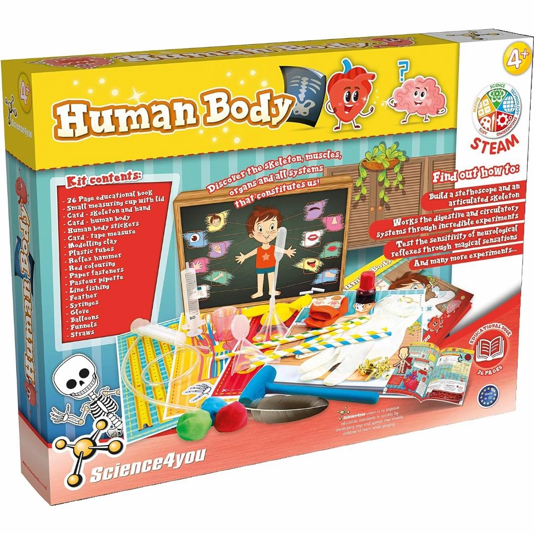 Science4you Human Body Science Set 15Activities For Kids, Discover Human Body, STEM Science Kit