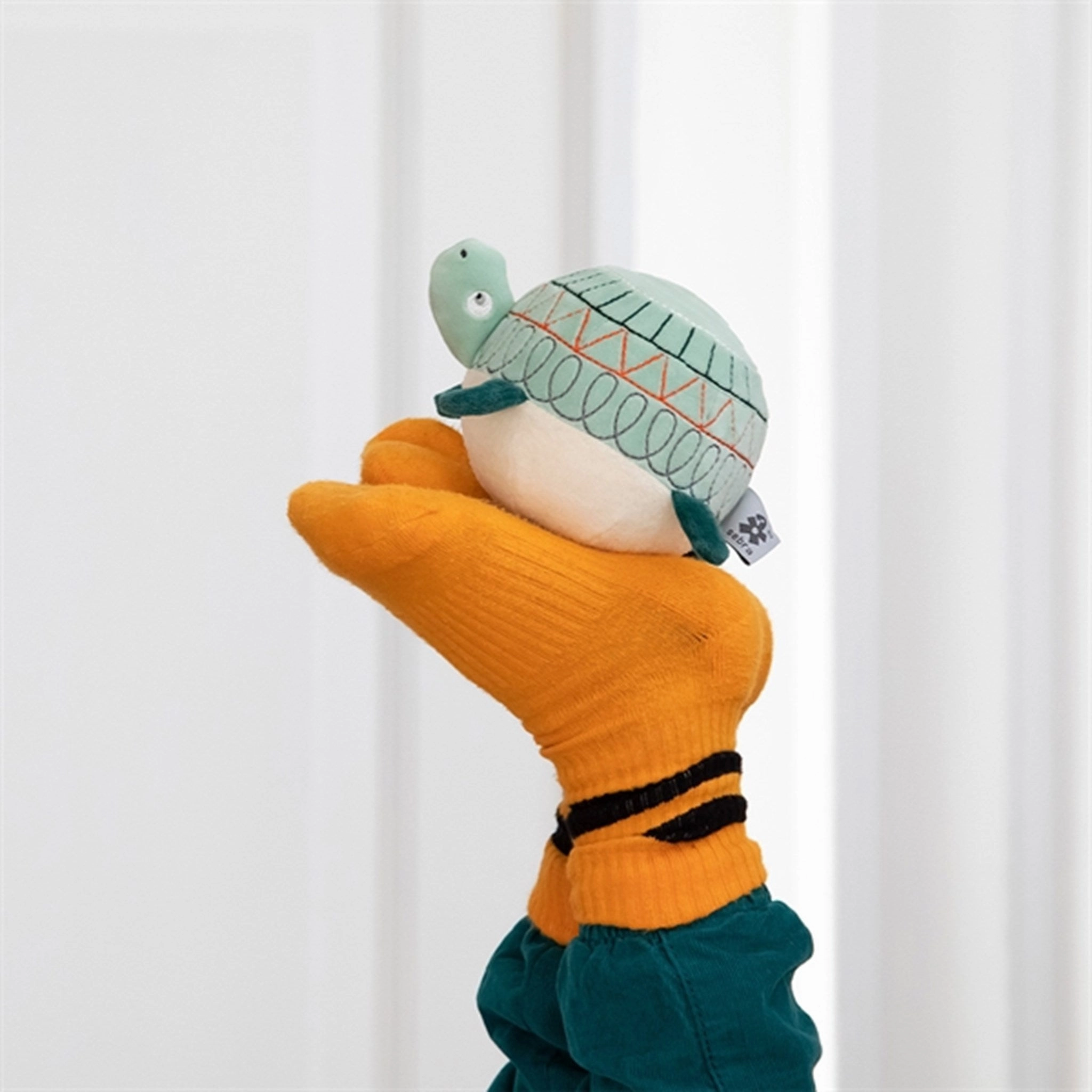 Sebra Fabric Ball With Bell Turbo The Turtle Green