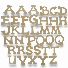 Set Of 36 Miniature Unfinished Unpainted Wooden Blank Alphabet Letters 1.75 Inches