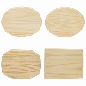 Set Of 4 Assorted Size Wooden Unfinished Blank Plaques Diy Crafts