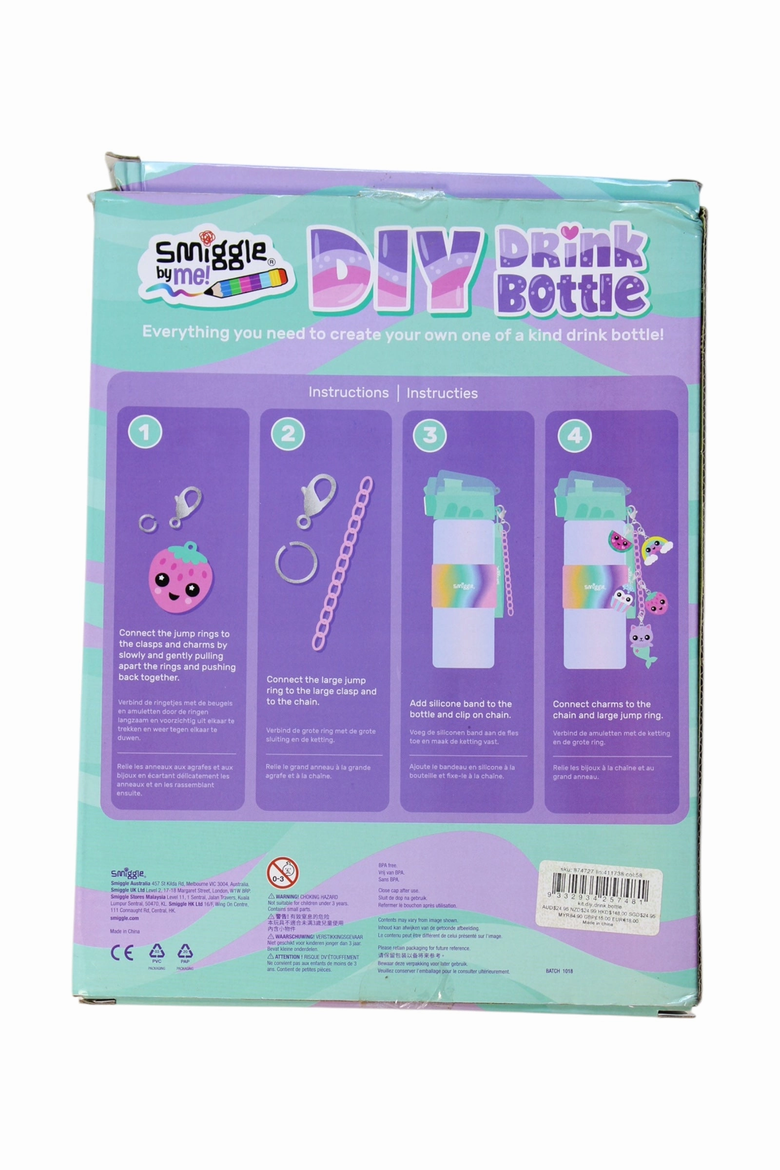 Smiggle DIY Drink Bottle Set O/S