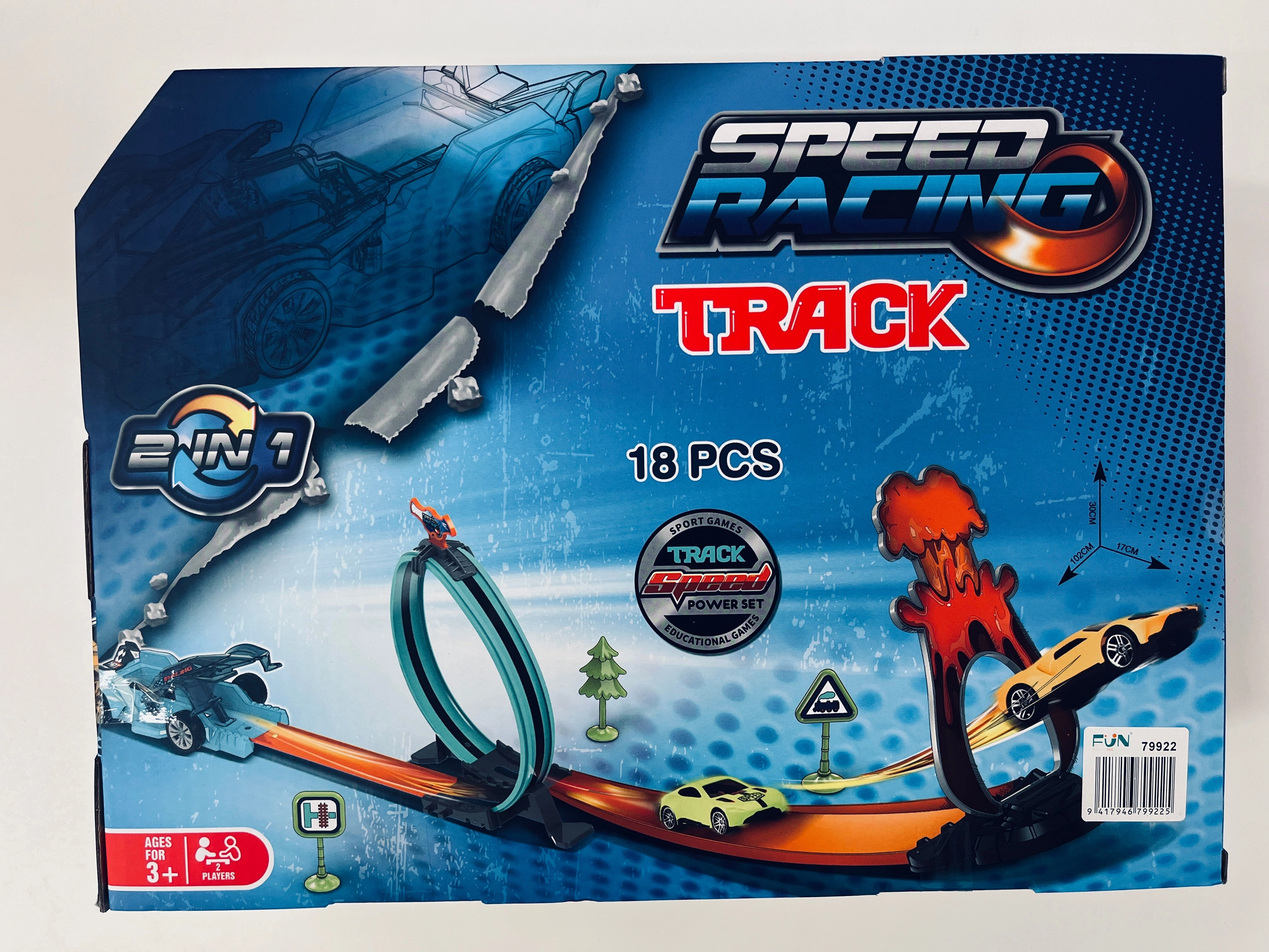 Speed racing track with cars