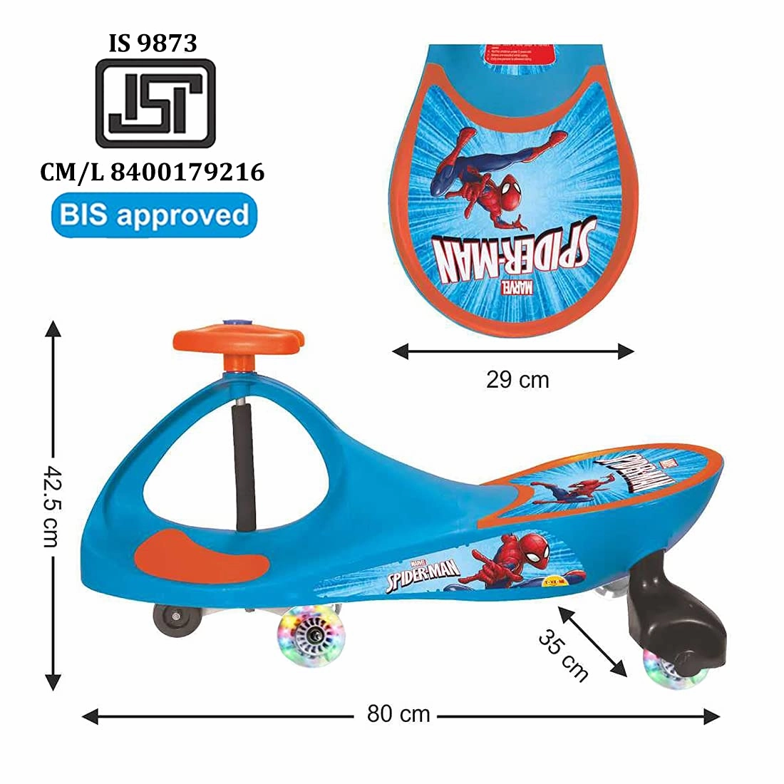 Spiderman Swing Car for Kids Cycle Baby/Twister Ride On Magic Car for Kids