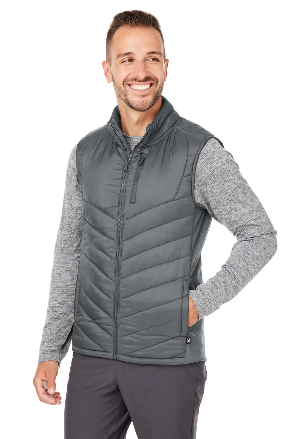 Spyder Mens Challenger Full Zip Vest - Polar Grey Clothing Spyder
