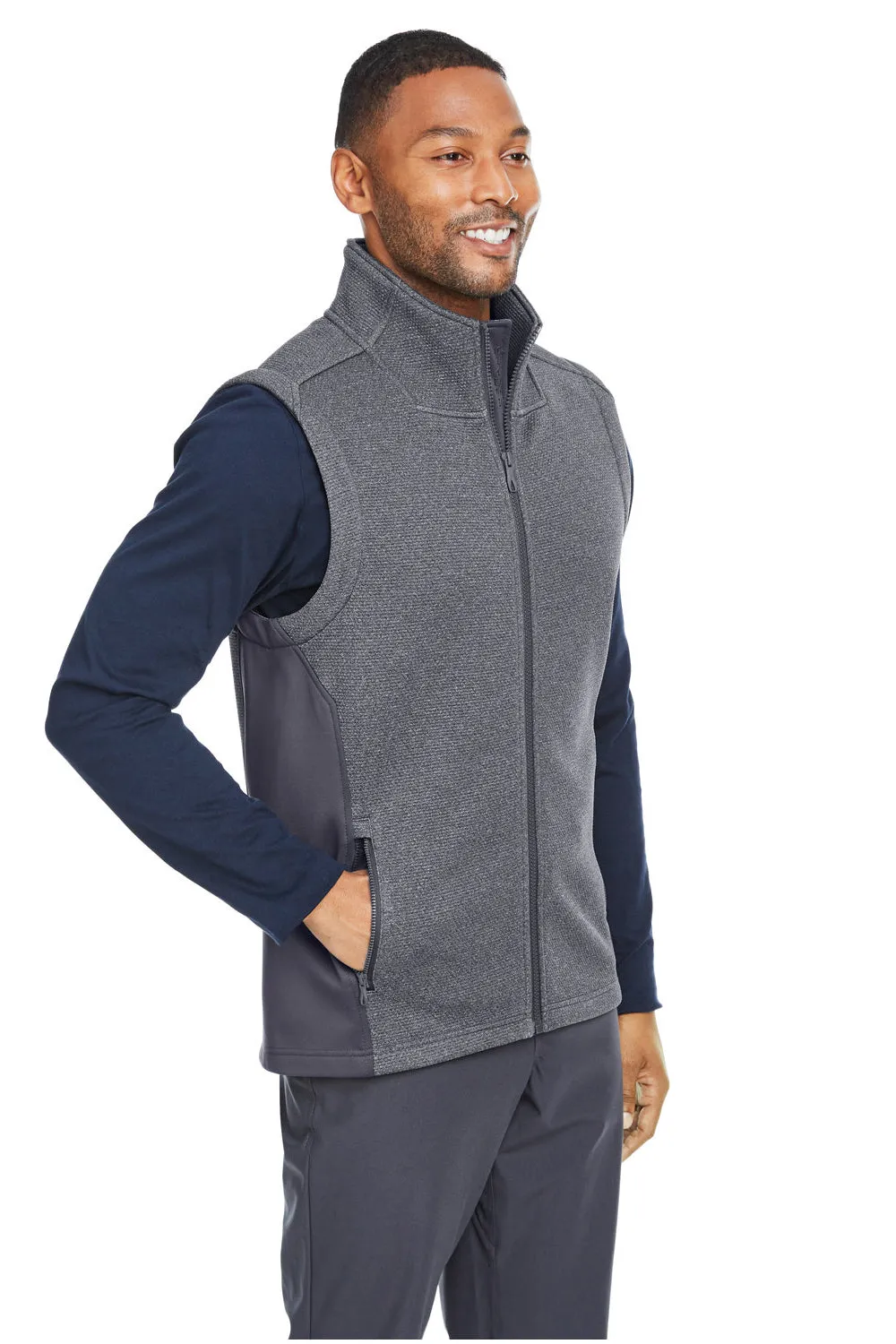 Spyder Mens Pursuit Full Zip Vest - Heather Black/Polar Grey