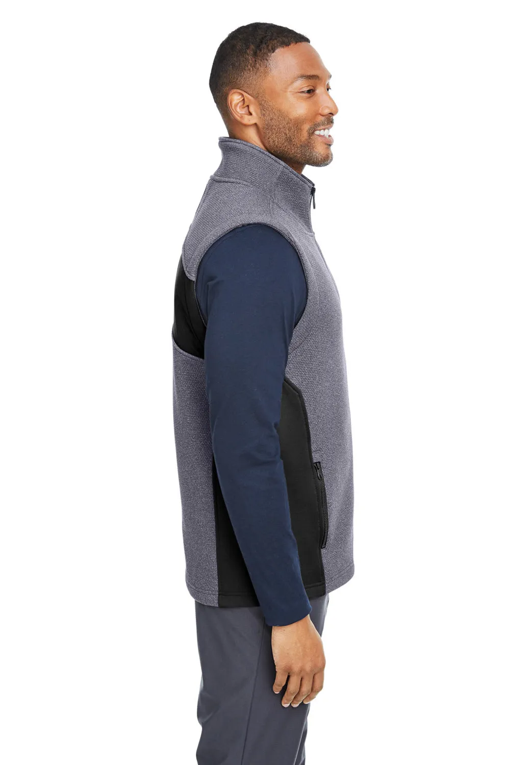 Spyder Mens Pursuit Full Zip Vest - Heather Frontier Blue/Black