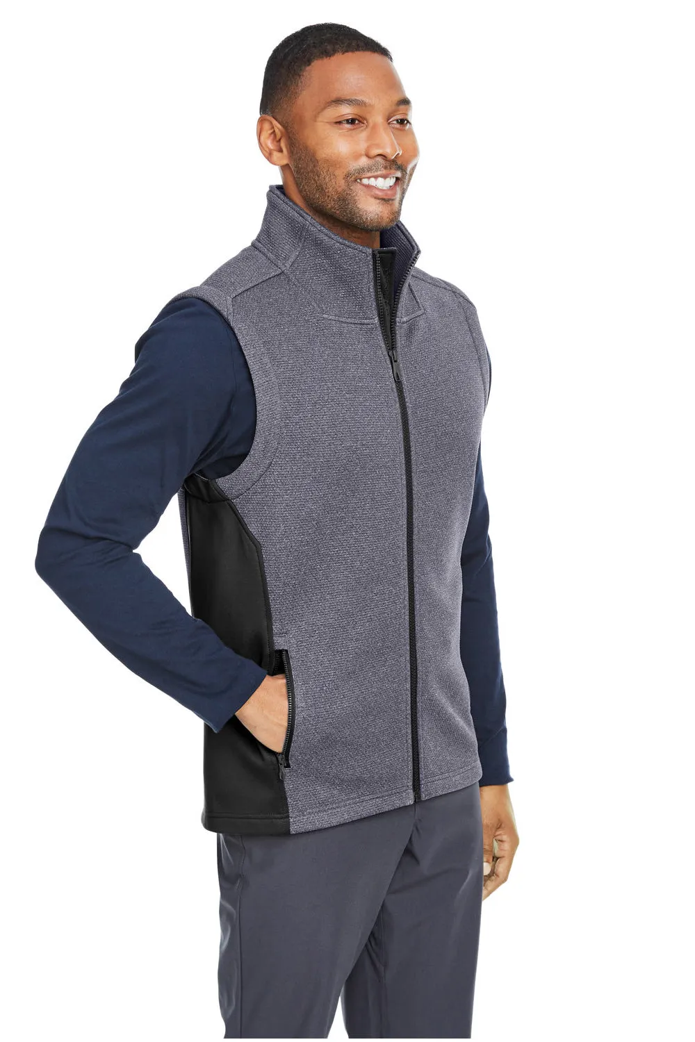 Spyder Mens Pursuit Full Zip Vest - Heather Frontier Blue/Black