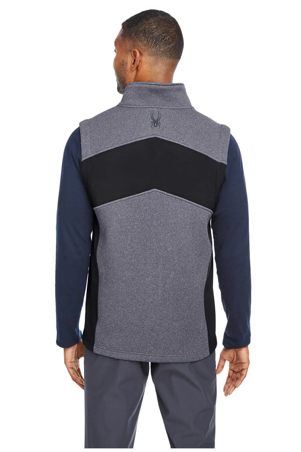 Spyder Mens Pursuit Full Zip Vest - Heather Frontier Blue/Black
