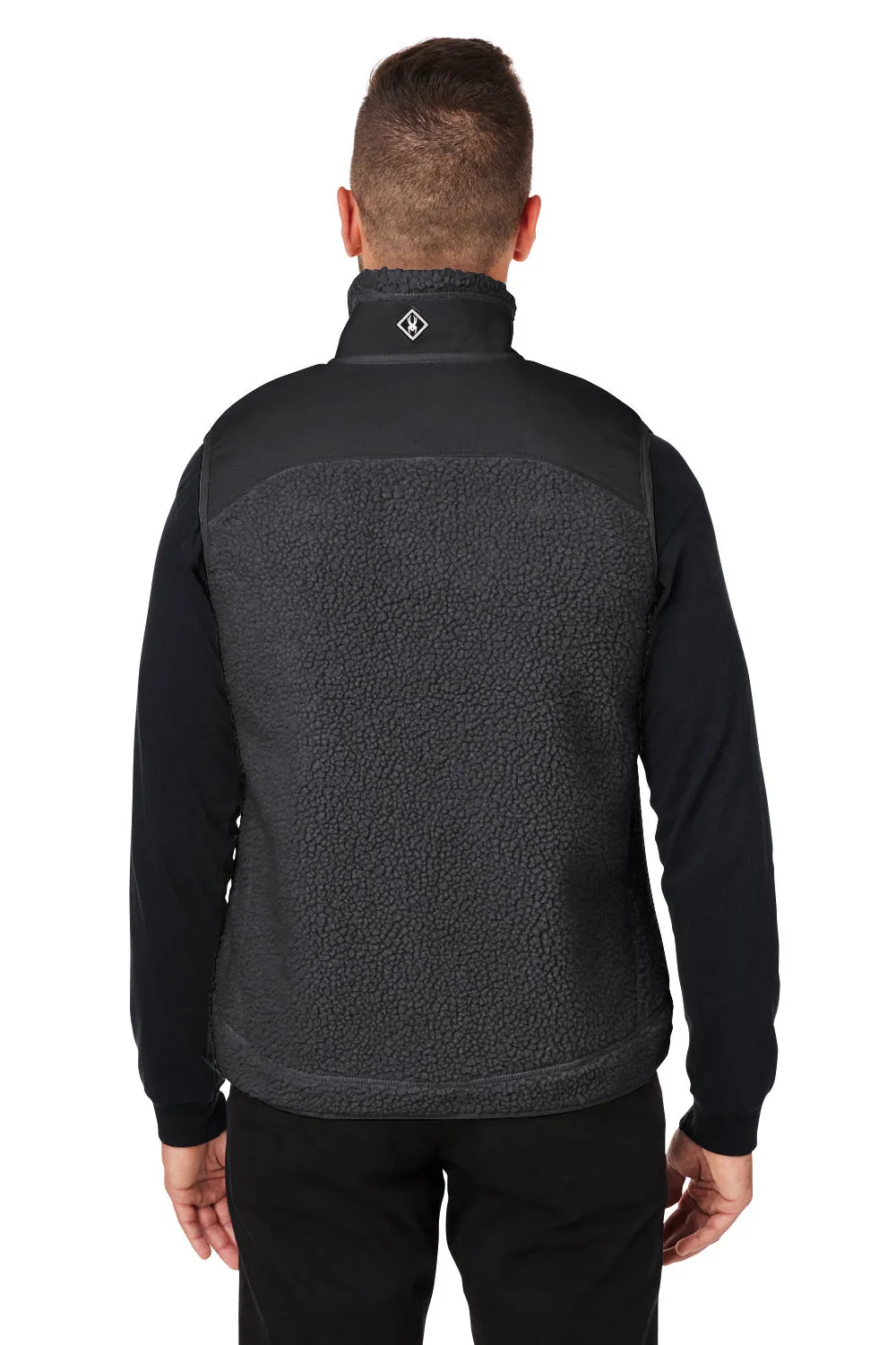Spyder Mens Venture Sherpa Full Zip Vest - Black Clothing Spyder