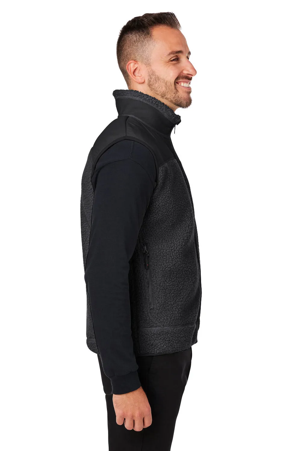 Spyder Mens Venture Sherpa Full Zip Vest - Black