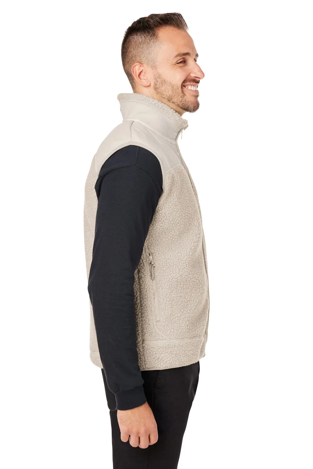 Spyder Mens Venture Sherpa Full Zip Vest - Natural