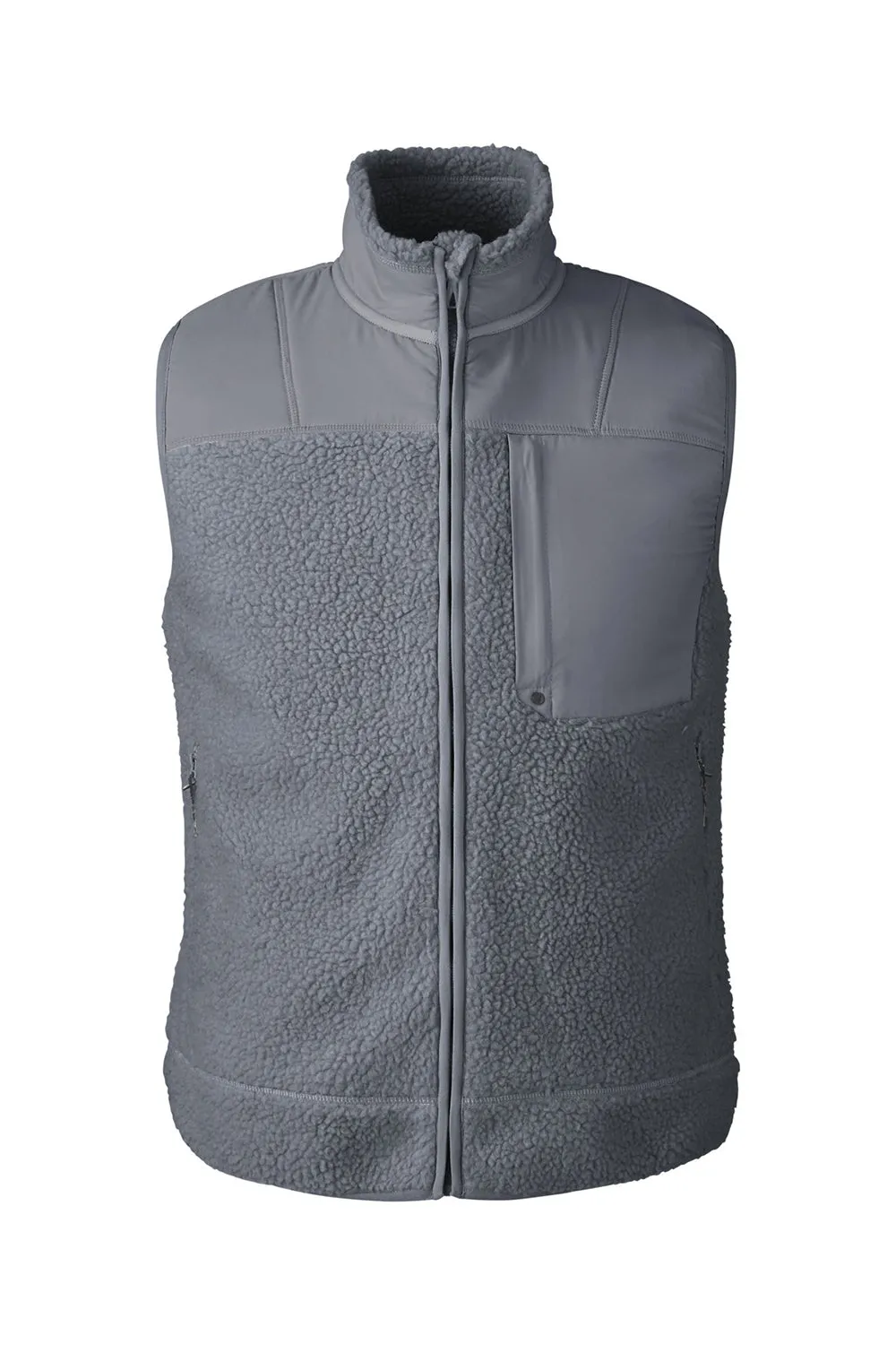 Spyder Mens Venture Sherpa Full Zip Vest - Polar Grey Clothing Spyder