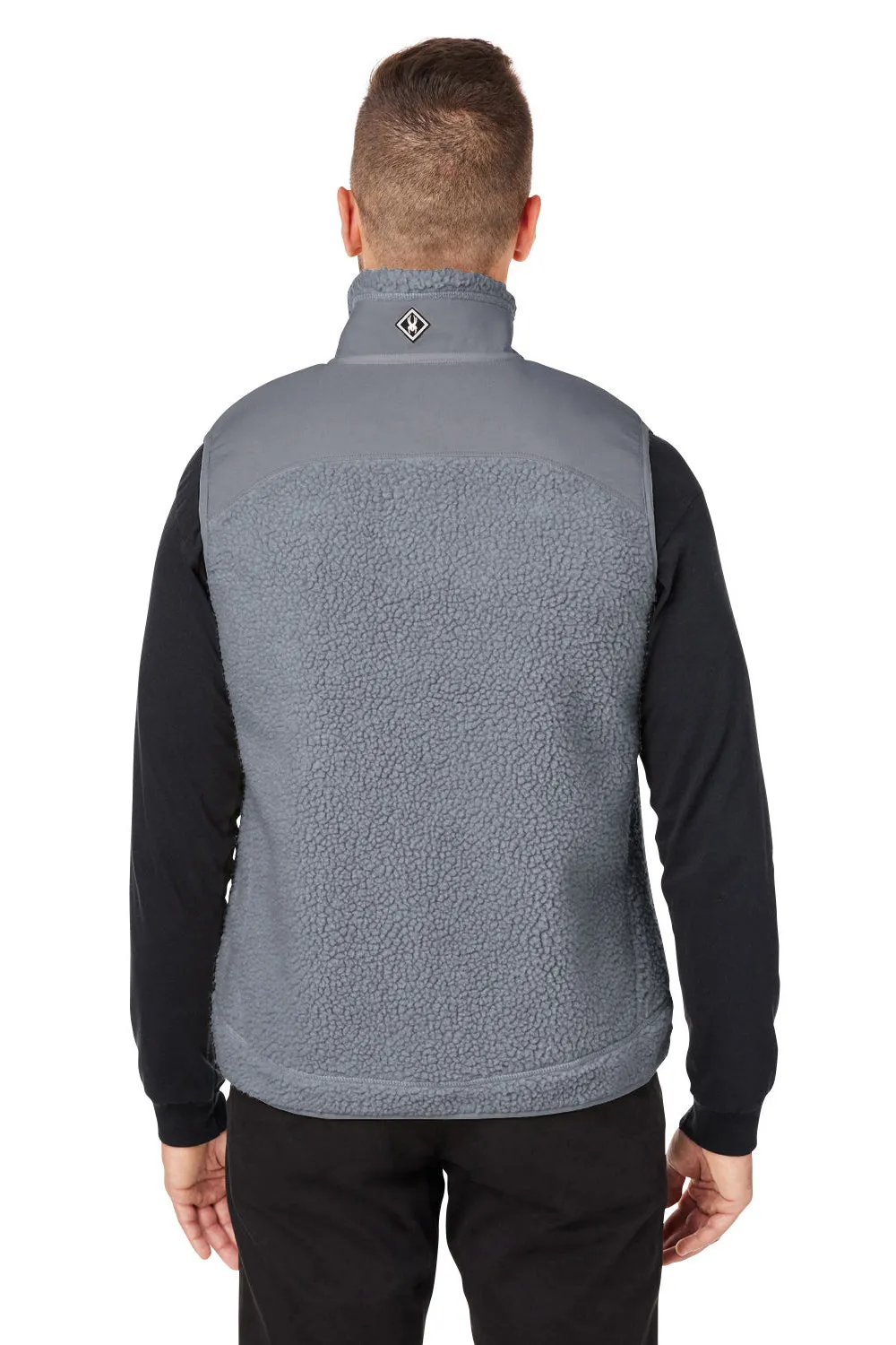 Spyder Mens Venture Sherpa Full Zip Vest - Polar Grey Clothing Spyder