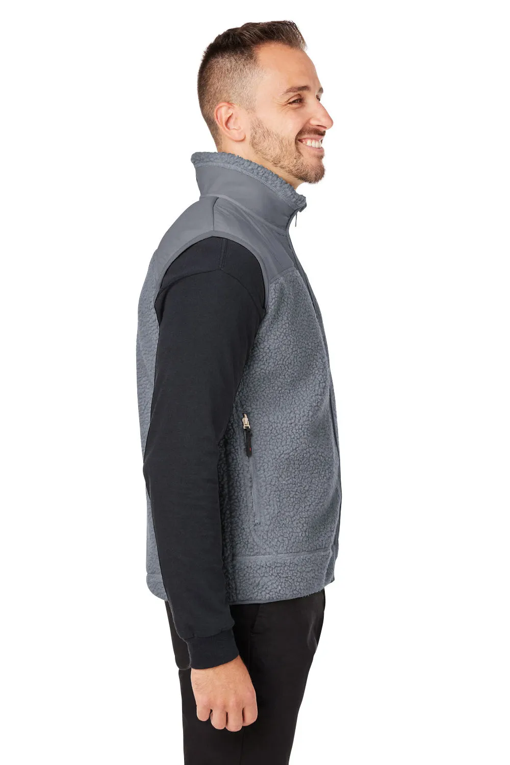 Spyder Mens Venture Sherpa Full Zip Vest - Polar Grey Clothing Spyder