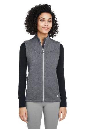 Spyder Womens Pursuit Full Zip Vest - Heather Black/Black Clothing Spyder