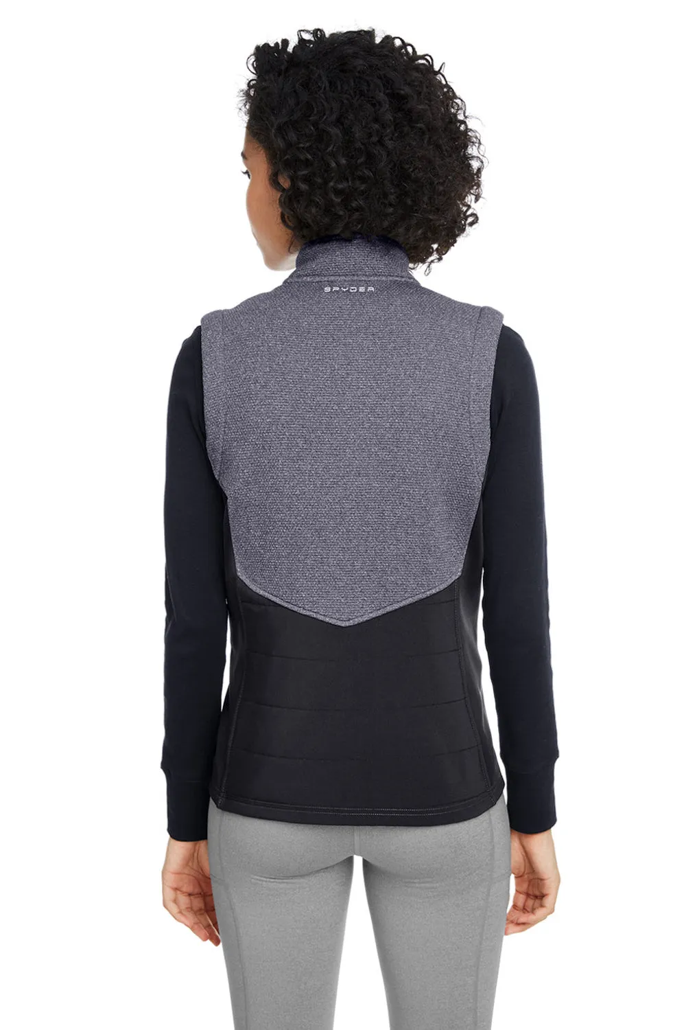 Spyder Womens Pursuit Full Zip Vest - Heather Black/Black Clothing Spyder