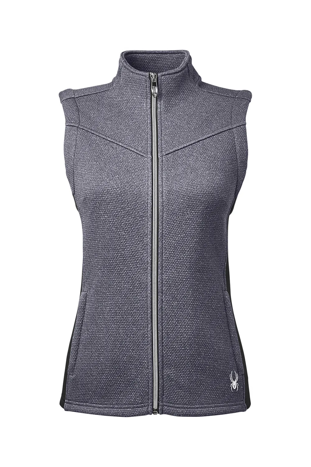 Spyder Womens Pursuit Full Zip Vest - Heather Black/Black Clothing Spyder
