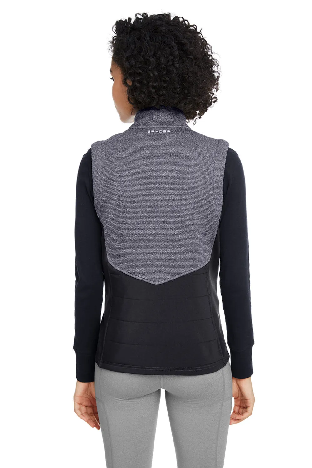 Spyder Womens Pursuit Full Zip Vest - Heather Frontier Blue/Black Clothing Spyder