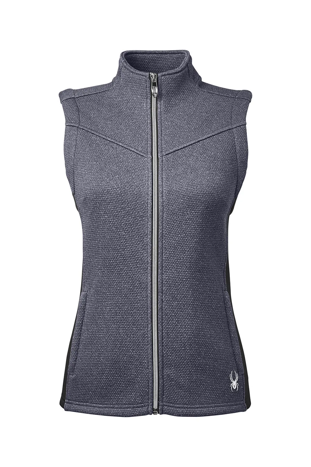 Spyder Womens Pursuit Full Zip Vest - Heather Frontier Blue/Black