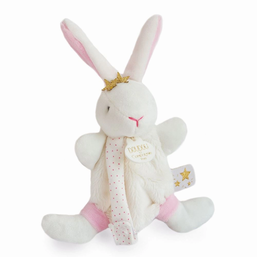 Star Pink Bunny Plush Pacifier Holder