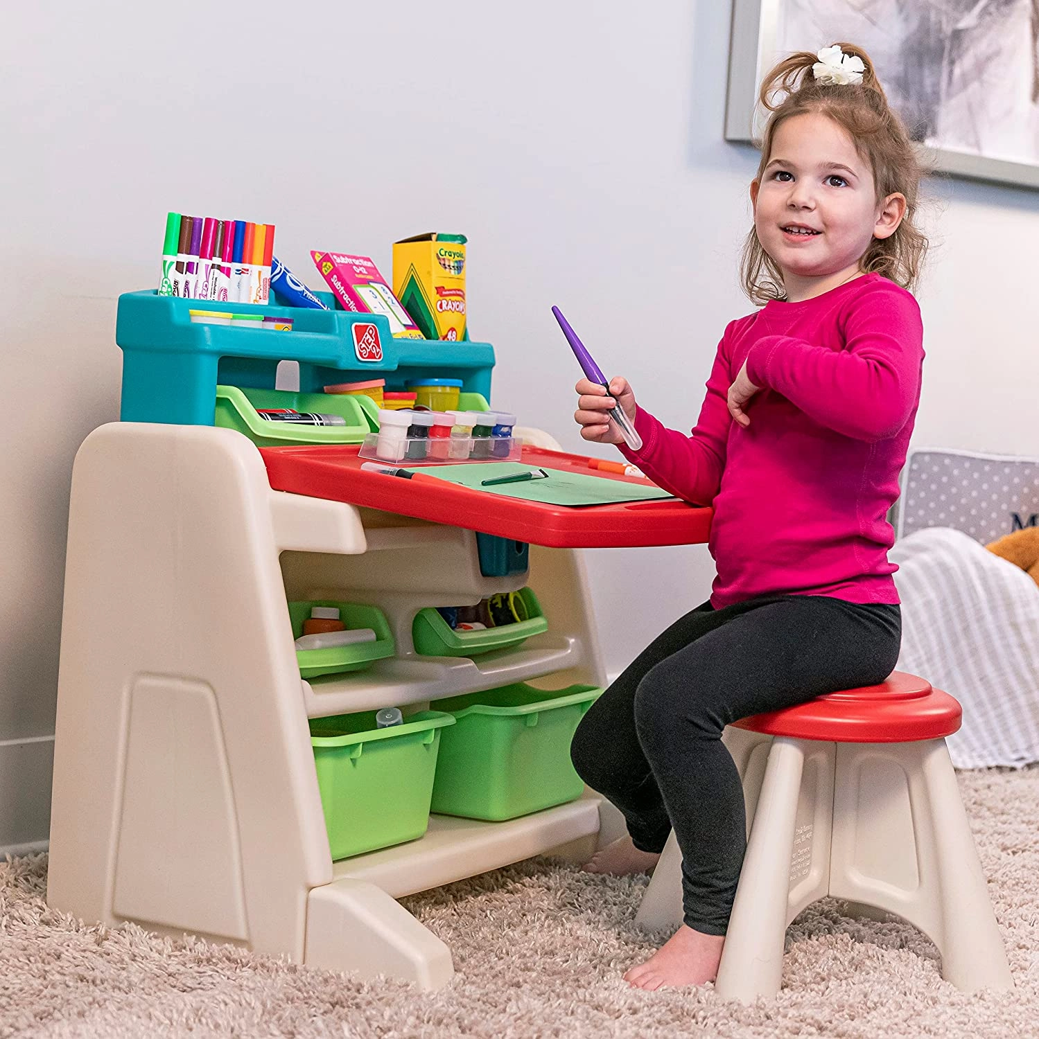 Step2 Flip And Doodle Easel Desk with Stool, educational toy for kids ,multiple use