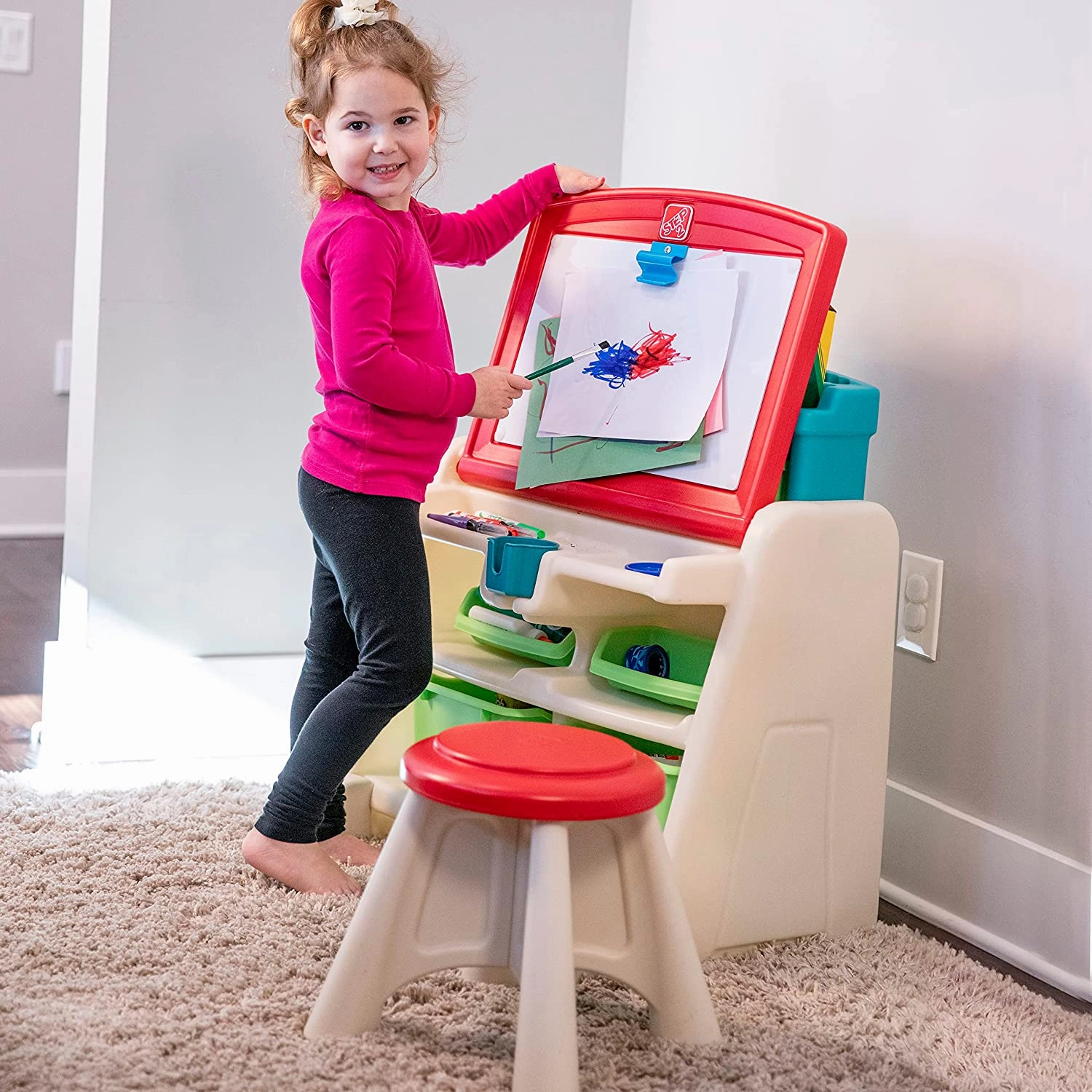 Step2 Flip And Doodle Easel Desk with Stool, educational toy for kids ,multiple use