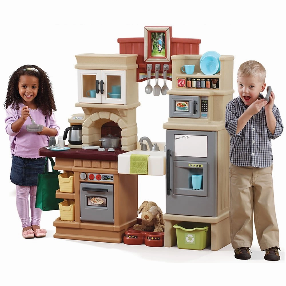 Step2 Heart of The Home Kitchen | Large Play Kitchen with Play Food | Over 40 Kitchen Accessory Toys Included