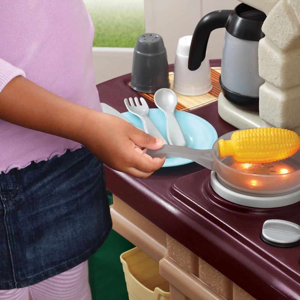 Step2 Heart of The Home Kitchen | Large Play Kitchen with Play Food | Over 40 Kitchen Accessory Toys Included