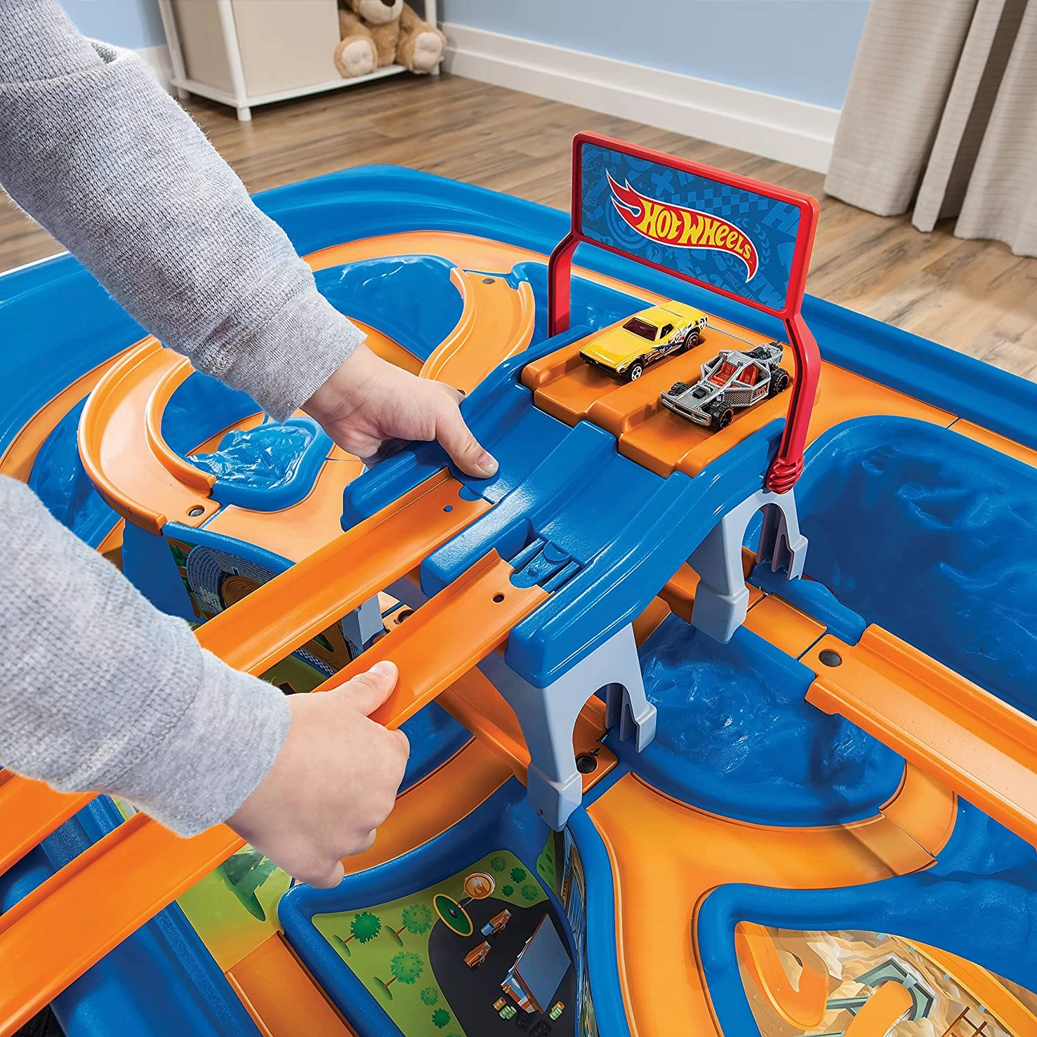 Step2 Hot Wheels Car & Track Play Table , Road Rally Raceway for kids