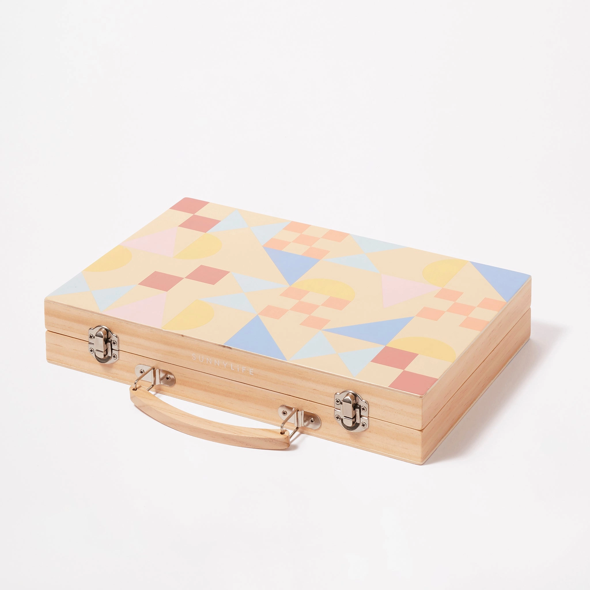 SUNNYLiFE Wooden Backgammon Majorelle
