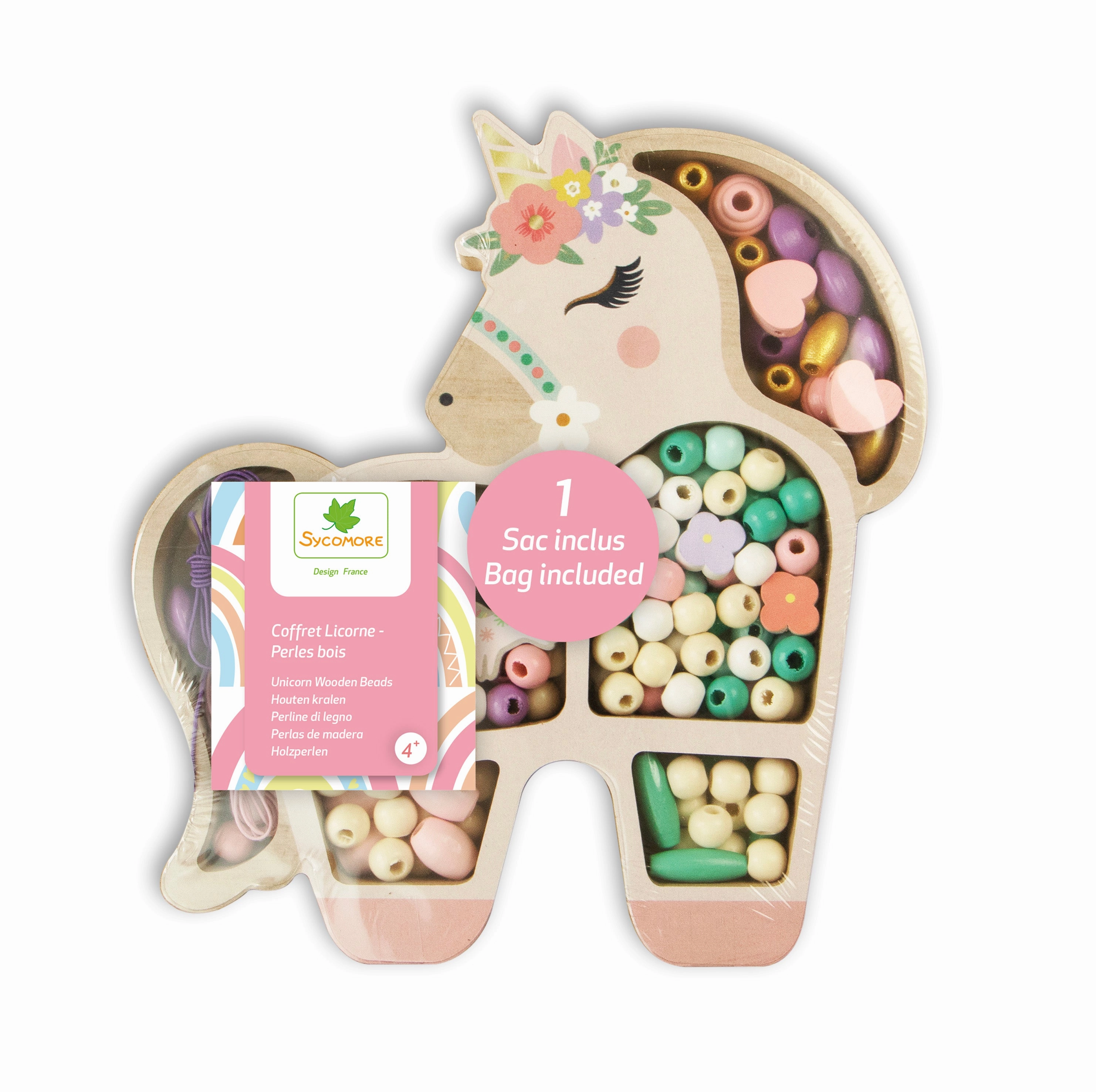 Sycomore Unicorn Wooden Beads