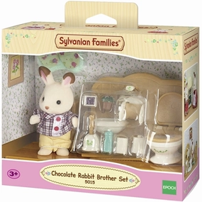 Sylvanian Families Chocolate Rabbit Brother Set (Washroom)