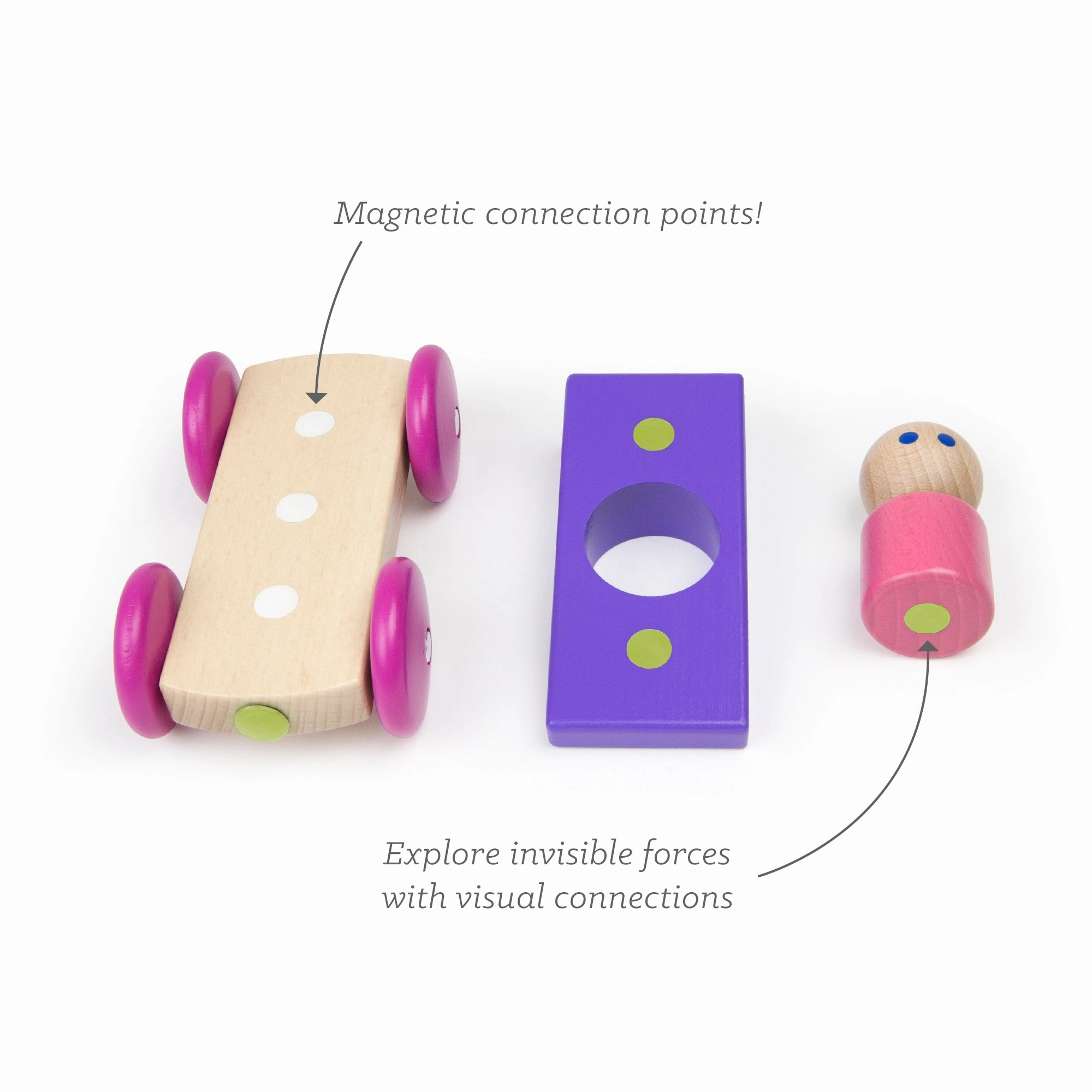 Tegu Magnetic Racers Purple Racers Wooden Blocks