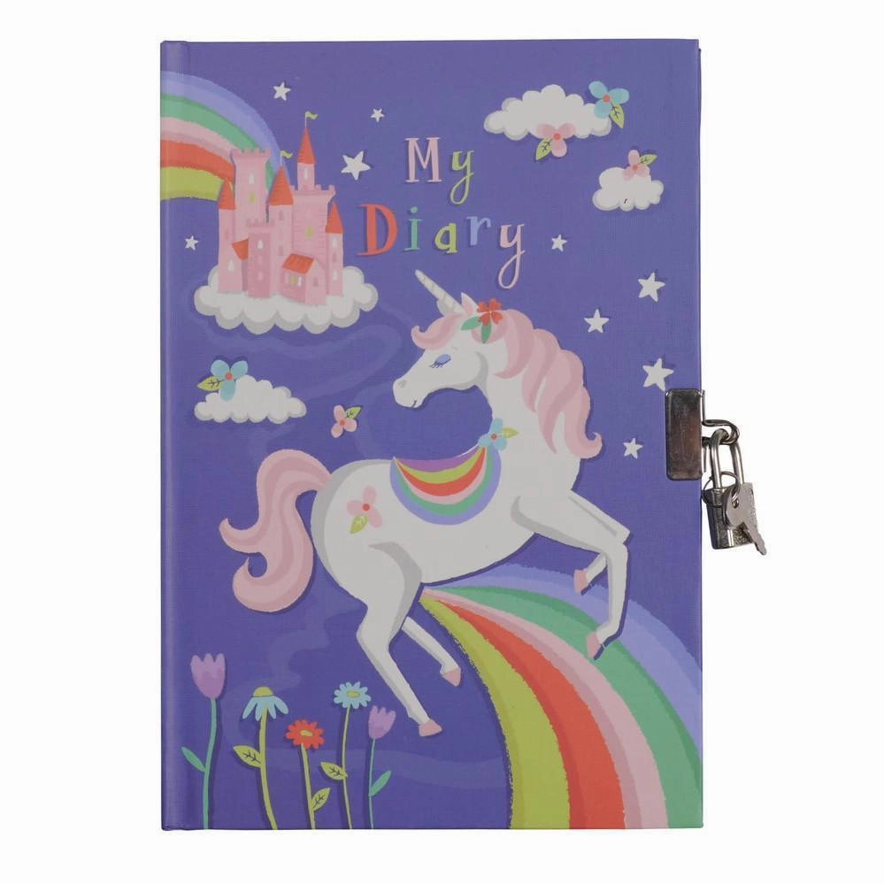 Tiger Tribe Lockable Diary - Unicorn Rainbows