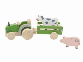 Tractor with Farm Animals wooden