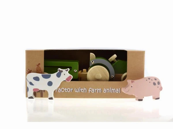 Tractor with Farm Animals wooden