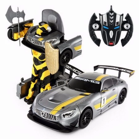 Transformers toy-RASTAR 74820 1/14 R/C MERCEDES BENZ GT3 TRANSFORMABLE SILVER