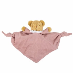 Trousselier Bear Triangle Comforter with Rattle 20cm Old Pink Organic Cotton