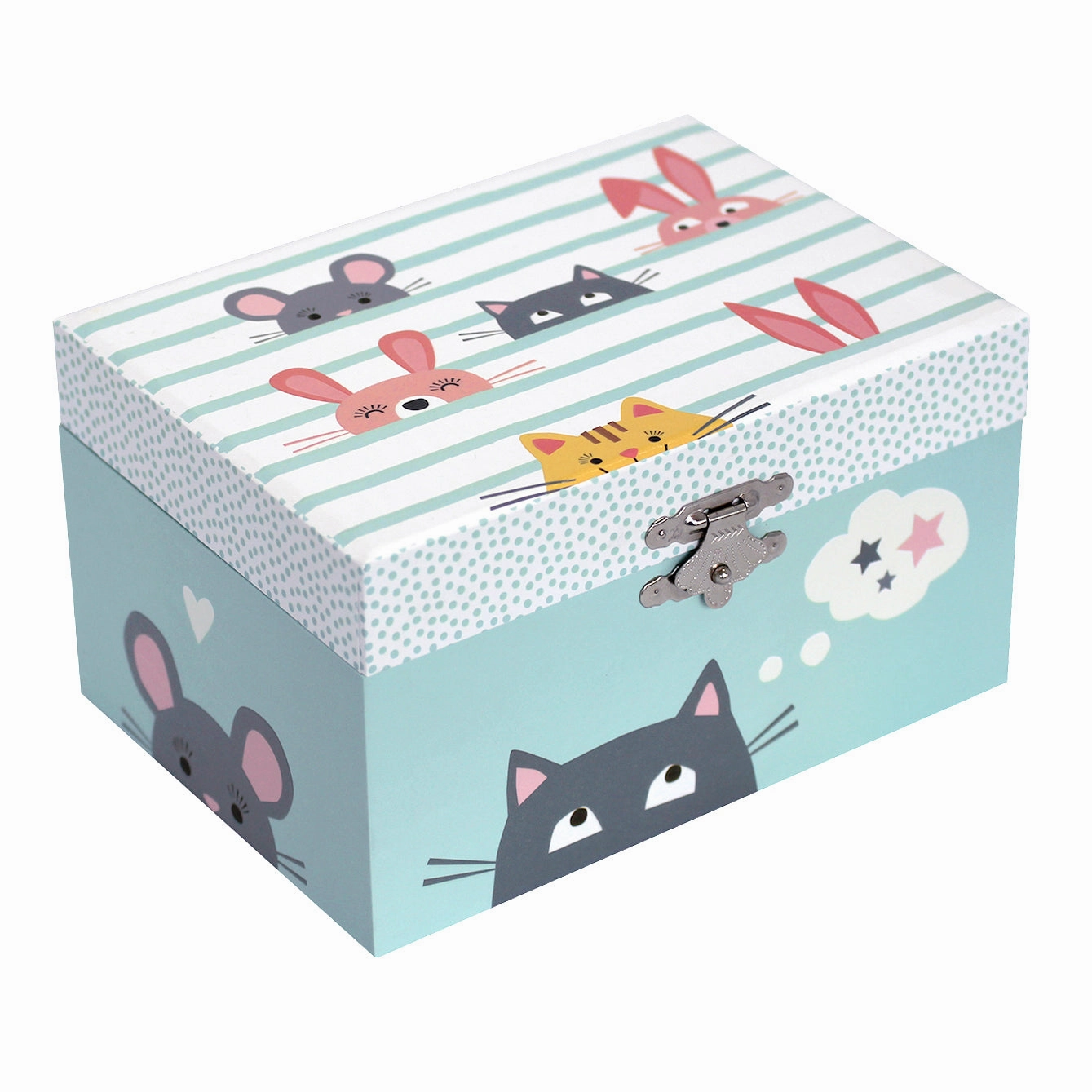 Trousselier Photoluminescent Musical Cube Box Cat Glow In Dark