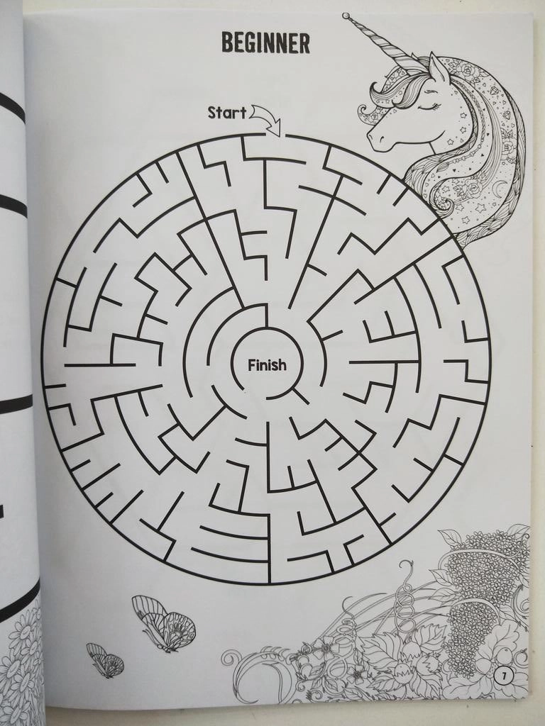 Unicorn Colouring and Maze Book