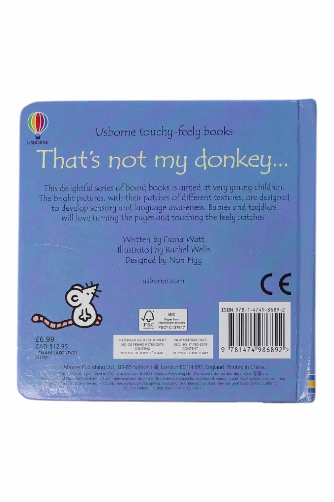 Usborne Touchy-Feely Book, That's Not My Donkey - O/S