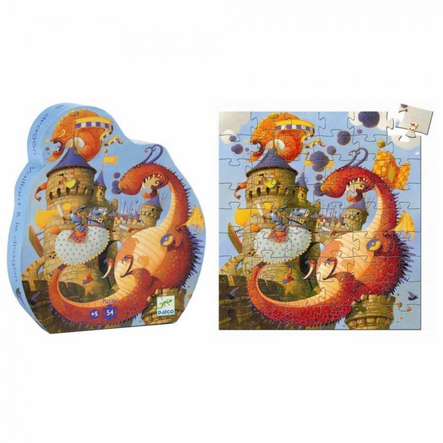 Valiant & The Dragon 54-Piece Silhouette Puzzle - Djeco