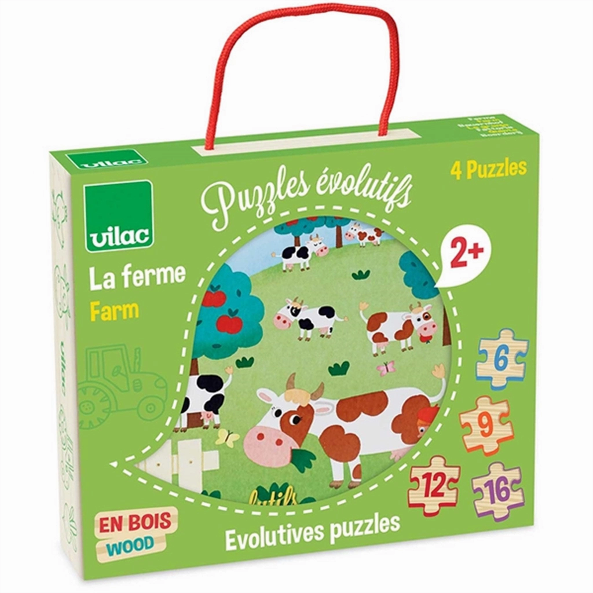 Vilac 4 Puzzle In Wooden Things At The Farm