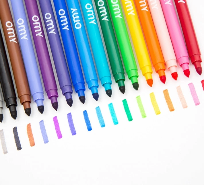 Washable Felt Pens - 16 Colours
