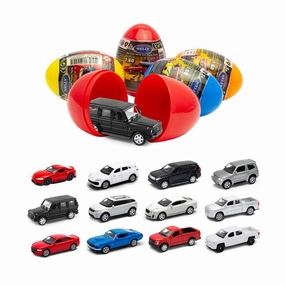 Welly -  3 Dicast Metal Cars In Capsule Pack, 12 Piece Pack Assorted