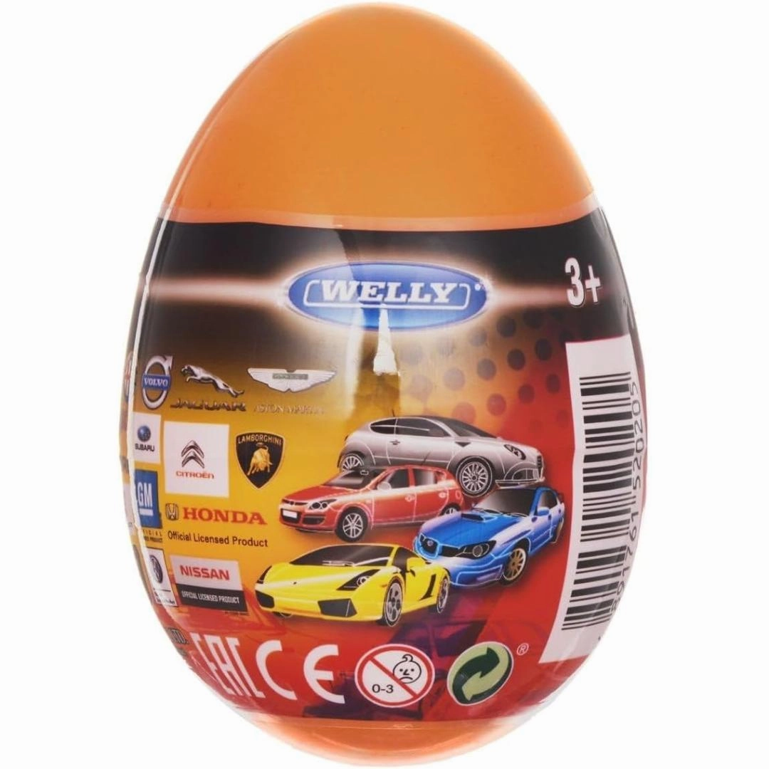 Welly -  3 Dicast Metal Cars In Capsule Pack, 12 Piece Pack Assorted