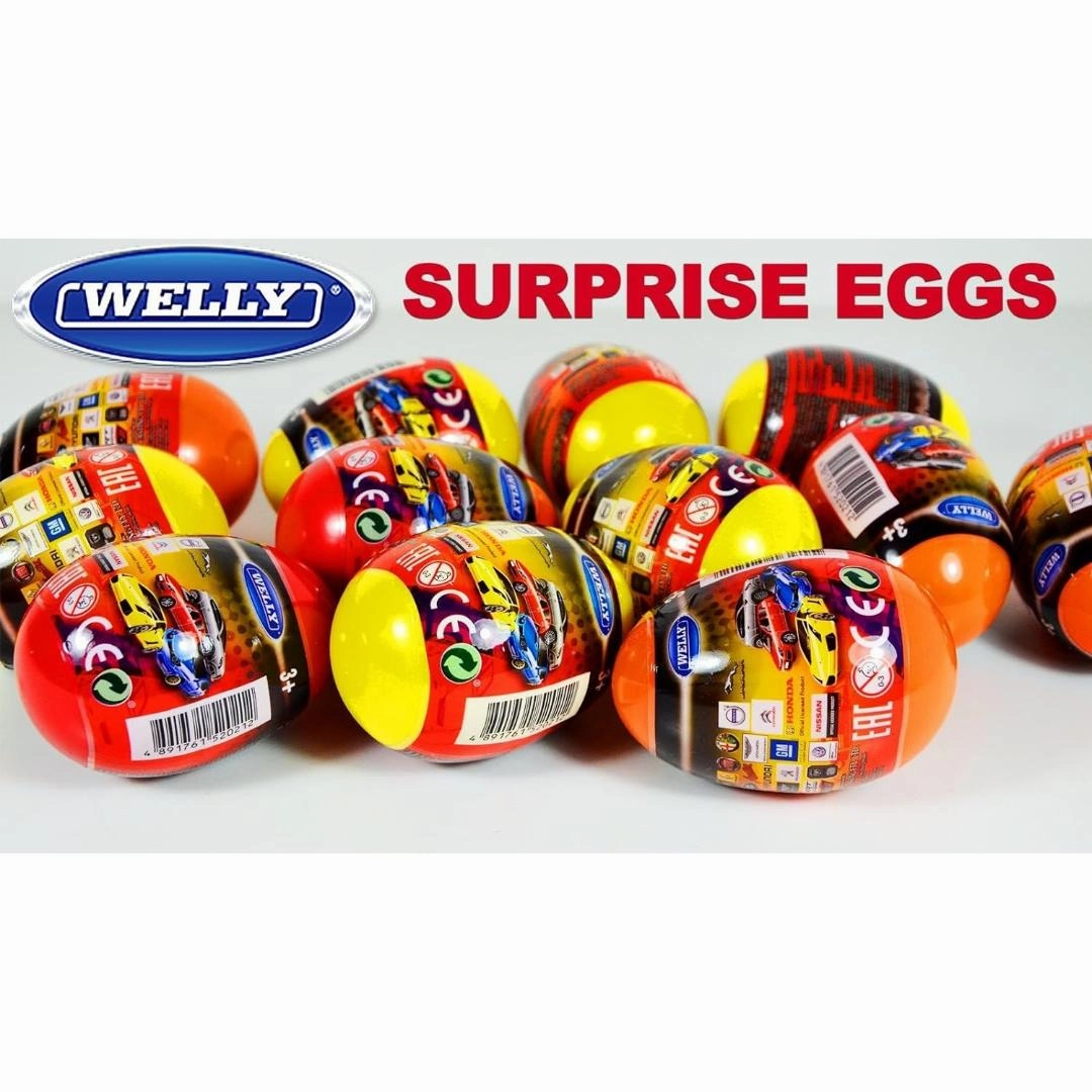Welly -  3 Dicast Metal Cars In Capsule Pack, 12 Piece Pack Assorted