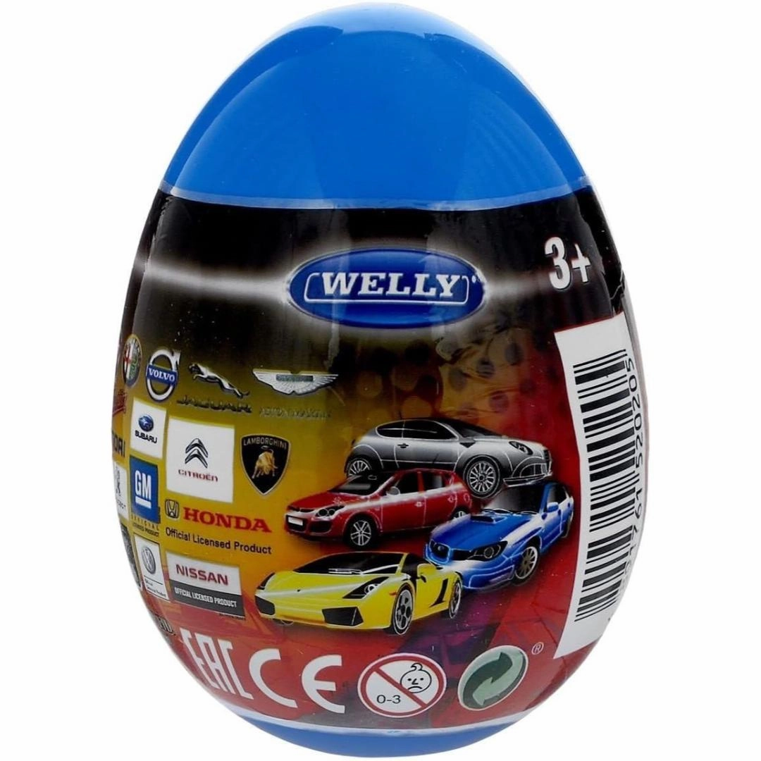 Welly -  3 Dicast Metal Cars In Capsule Pack, 12 Piece Pack Assorted